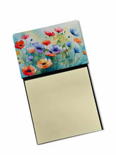 Load image into Gallery viewer, Anemones in Watercolor Sticky Note Holder- Refiilable Desk Accessory Note Pad