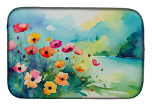 Load image into Gallery viewer, Anemones in Watercolor Dish Drying Mat