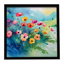 Load image into Gallery viewer, Anemones in Watercolor Framed Metal Print