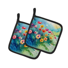 Load image into Gallery viewer, Anemones in Watercolor Pot Holders - Set of 2 Decorative Kitchen Helpers | Made in the USA