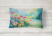Load image into Gallery viewer, Anemones in Watercolor Fabric Decorative Pillow