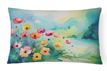 Load image into Gallery viewer, Anemones in Watercolor Fabric Decorative Pillow