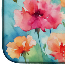 Load image into Gallery viewer, Carnations in Watercolor Dish Drying Mat