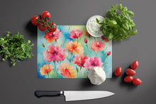 Load image into Gallery viewer, Carnations in Watercolor Glass Cutting Boards – Durable, Decorative Kitchen Art Large
