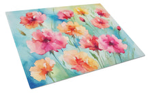 Load image into Gallery viewer, Carnations in Watercolor Glass Cutting Boards – Durable, Decorative Kitchen Art Large