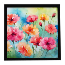 Load image into Gallery viewer, Carnations in Watercolor Framed Metal Print