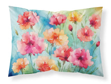 Load image into Gallery viewer, Carnations in Watercolor Fabric Standard Pillowcase – Artistic Decorative Front, White Back