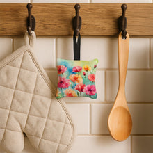 Load image into Gallery viewer, Carnations in Watercolor Hanging Square Fabric Ornament 3.5 × 3.5