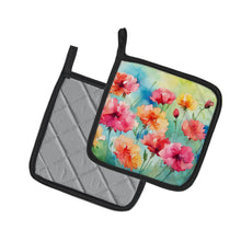 Load image into Gallery viewer, Carnations in Watercolor Pot Holders - Set of 2 Decorative Kitchen Helpers | Made in the USA