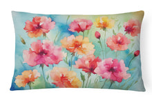 Load image into Gallery viewer, Carnations in Watercolor Fabric Decorative Pillow