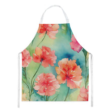 Load image into Gallery viewer, Carnations in Watercolor Apron – Artist-Designed Kitchen, BBQ &amp; Craft Apron