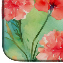 Load image into Gallery viewer, Carnations in Watercolor Dish Drying Mat