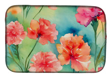 Load image into Gallery viewer, Carnations in Watercolor Dish Drying Mat