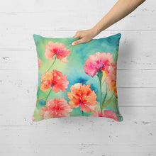 Load image into Gallery viewer, Carnations in Watercolor Throw Pillow