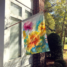 Load image into Gallery viewer, Chrysanthemums in Watercolor House Flag