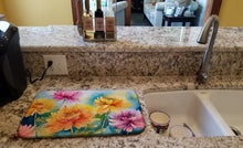 Load image into Gallery viewer, Chrysanthemums in Watercolor Dish Drying Mat