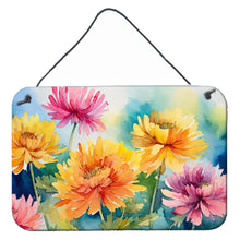 Load image into Gallery viewer, Chrysanthemums in Watercolor Wall or Door Hanging Prints