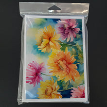 Load image into Gallery viewer, Chrysanthemums in Watercolor Greeting Cards -  Blank Note Cards – 8-Pack of Artist-Designed Cards with Envelopes