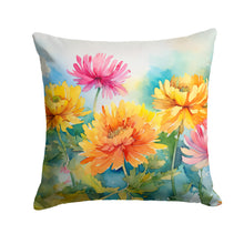Load image into Gallery viewer, Chrysanthemums in Watercolor Throw Pillow