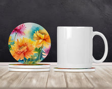 Load image into Gallery viewer, Chrysanthemums in Watercolor Large Sandstone Coasters Pack of 4