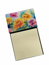 Load image into Gallery viewer, Chrysanthemums in Watercolor Sticky Note Holder- Refiilable Desk Accessory Note Pad
