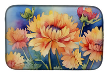 Load image into Gallery viewer, Chrysanthemums in Watercolor Dish Drying Mat
