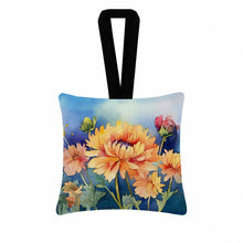 Load image into Gallery viewer, Chrysanthemums in Watercolor Hanging Square Fabric Ornament 3.5 × 3.5