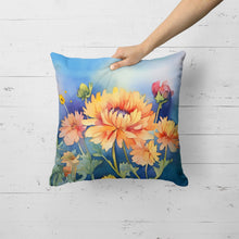 Load image into Gallery viewer, Chrysanthemums in Watercolor Throw Pillow