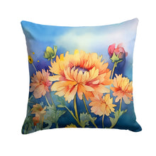 Load image into Gallery viewer, Chrysanthemums in Watercolor Throw Pillow