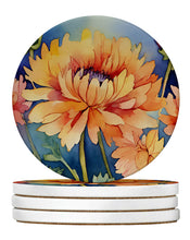 Load image into Gallery viewer, Chrysanthemums in Watercolor Large Sandstone Coasters Pack of 4