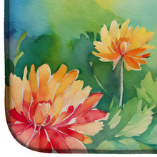 Load image into Gallery viewer, Chrysanthemums in Watercolor Dish Drying Mat
