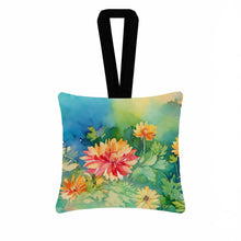 Load image into Gallery viewer, Chrysanthemums in Watercolor Hanging Square Fabric Ornament 3.5 × 3.5