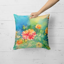 Load image into Gallery viewer, Chrysanthemums in Watercolor Throw Pillow
