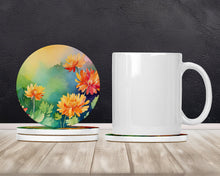 Load image into Gallery viewer, Chrysanthemums in Watercolor Large Sandstone Coasters Pack of 4
