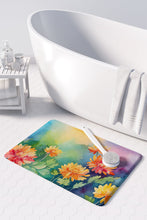 Load image into Gallery viewer, Chrysanthemums in Watercolor Memory Foam Kitchen Mat