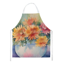 Load image into Gallery viewer, Chrysanthemums in Watercolor Apron – Artist-Designed Kitchen, BBQ &amp; Craft Apron