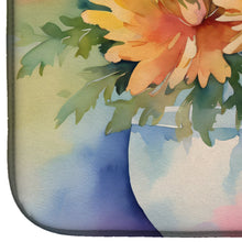 Load image into Gallery viewer, Chrysanthemums in Watercolor Dish Drying Mat