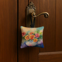 Load image into Gallery viewer, Chrysanthemums in Watercolor Hanging Square Fabric Ornament 3.5 × 3.5