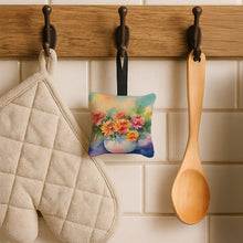 Load image into Gallery viewer, Chrysanthemums in Watercolor Hanging Square Fabric Ornament 3.5 × 3.5