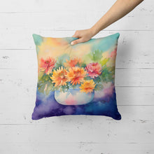Load image into Gallery viewer, Chrysanthemums in Watercolor Throw Pillow