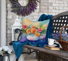 Load image into Gallery viewer, Chrysanthemums in Watercolor Throw Pillow