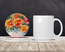 Load image into Gallery viewer, Chrysanthemums in Watercolor Large Sandstone Coasters Pack of 4