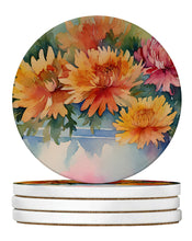 Load image into Gallery viewer, Chrysanthemums in Watercolor Large Sandstone Coasters Pack of 4