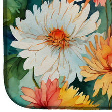 Load image into Gallery viewer, Chrysanthemums in Watercolor Dish Drying Mat