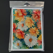 Load image into Gallery viewer, Chrysanthemums in Watercolor Greeting Cards -  Blank Note Cards – 8-Pack of Artist-Designed Cards with Envelopes