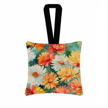 Load image into Gallery viewer, Chrysanthemums in Watercolor Hanging Square Fabric Ornament 3.5 × 3.5
