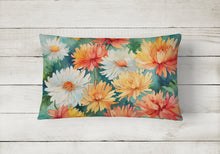 Load image into Gallery viewer, Chrysanthemums in Watercolor Fabric Decorative Pillow