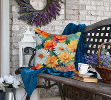 Load image into Gallery viewer, Chrysanthemums in Watercolor Throw Pillow