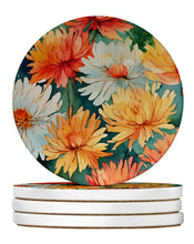 Load image into Gallery viewer, Chrysanthemums in Watercolor Large Sandstone Coasters Pack of 4
