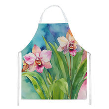 Load image into Gallery viewer, Orchids in Watercolor Apron – Artist-Designed Kitchen, BBQ &amp; Craft Apron